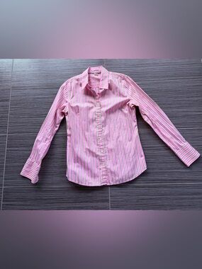 J. Crew Pink Striped Button-Down Shirt Size Medium Slim Fit